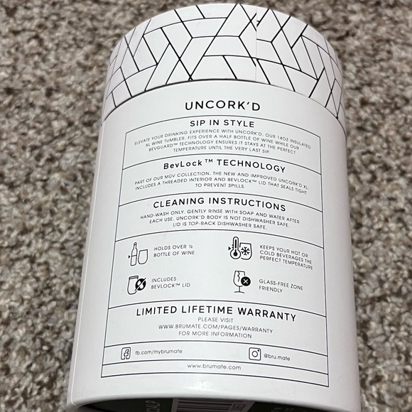 BrüMate Uncork’d 14oz Wine Tumbler Blush Pink | BevLock Lid | NIB - Picture 4 of 4